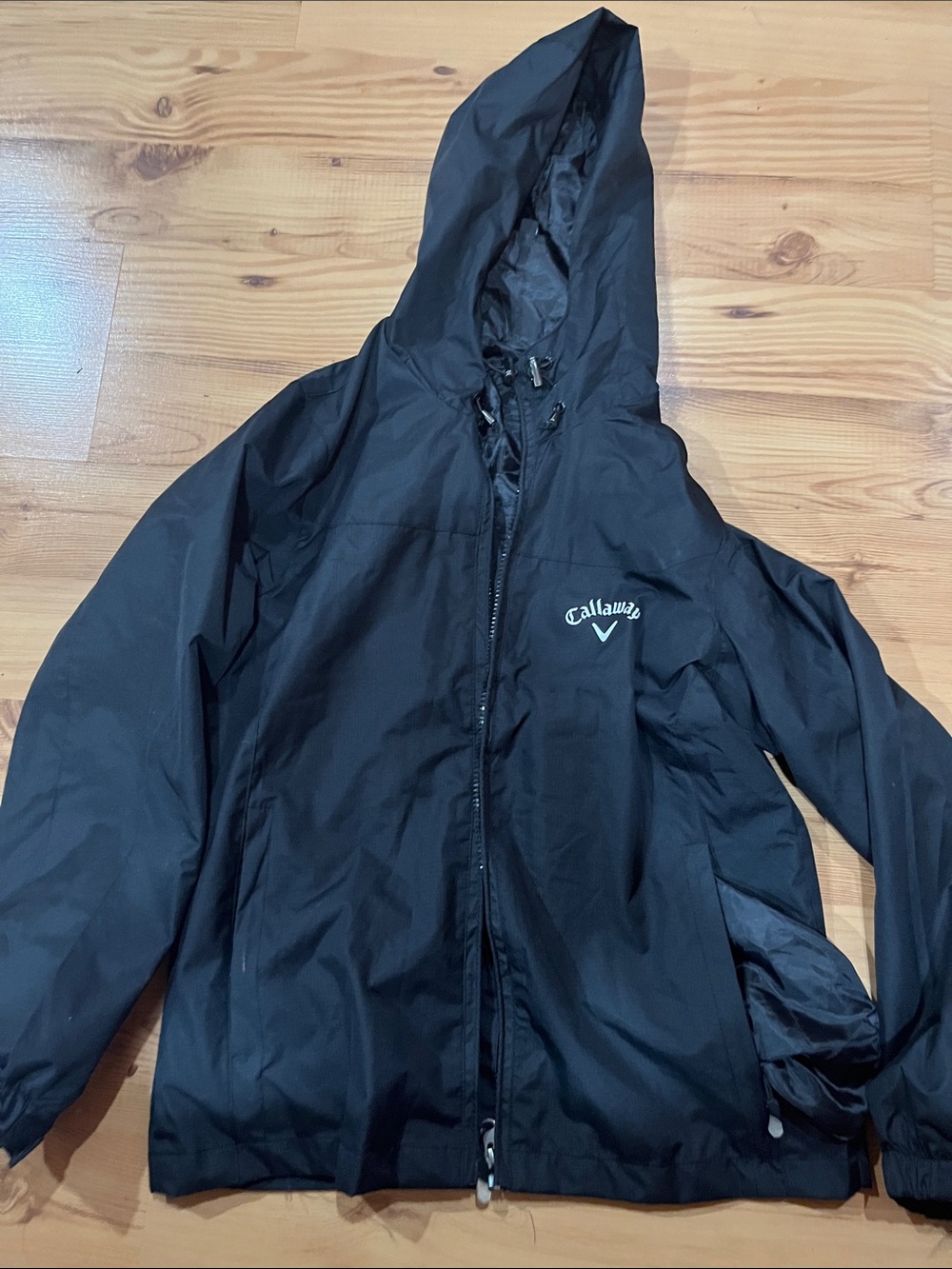 Callaway Kids Black Hooded Rain Jacket